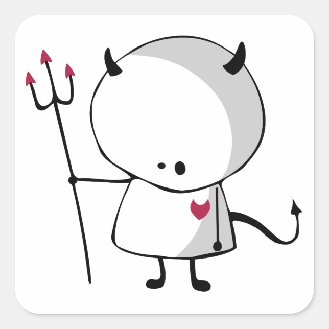 Sac de friandises Sticker Diable Mignon (Devant)