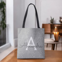 Sac de livre de luxe Silver Sparkle Elegant Monogr