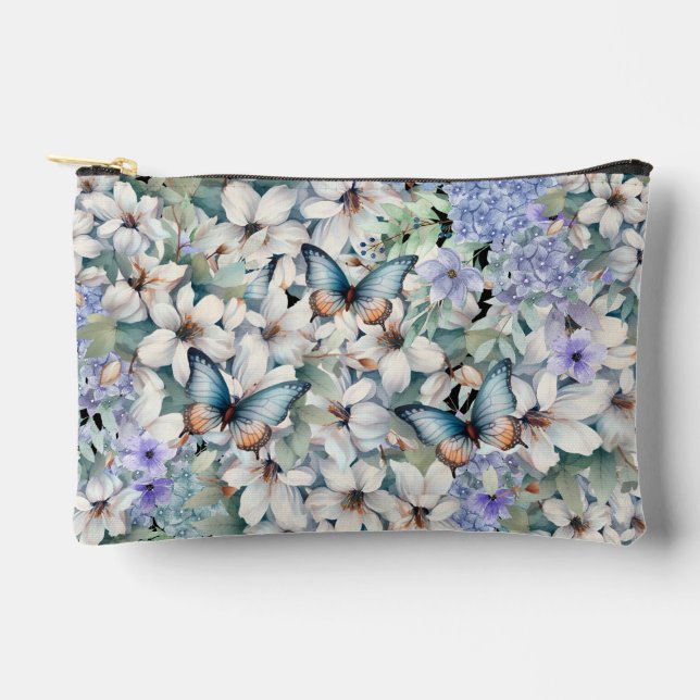 Sac de maquillage aux papillons floraux élégant et (Recto)