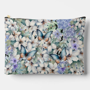 Sac de maquillage aux papillons floraux élégant et