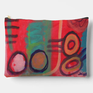 Sac de maquillage d'art Abstrait rouge