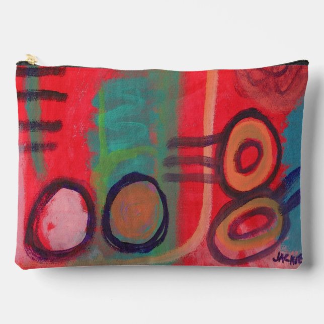 Sac de maquillage d'art Abstrait rouge (Recto)