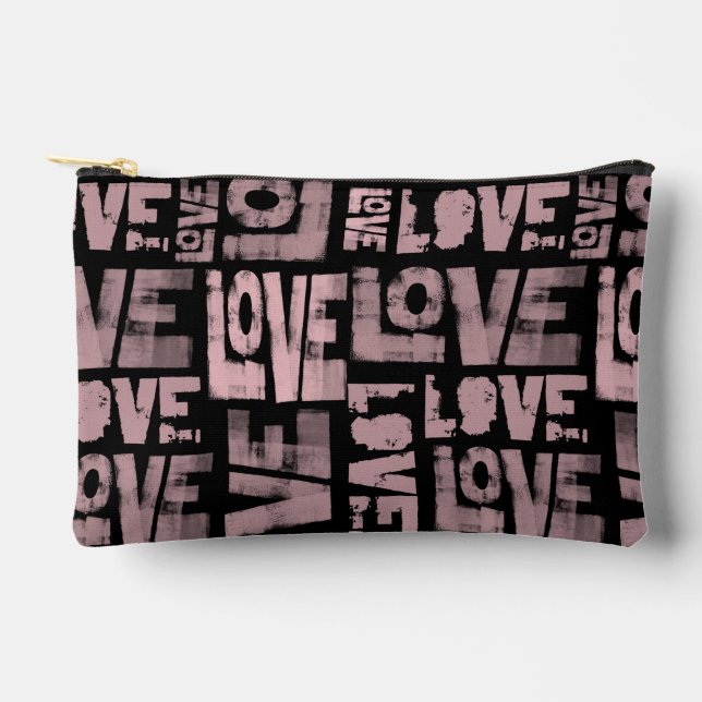 Sac de maquillage en graffiti - rose et noir - Amo (Recto)