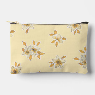 Sac de maquillage et de toilette à fleurs jaunes