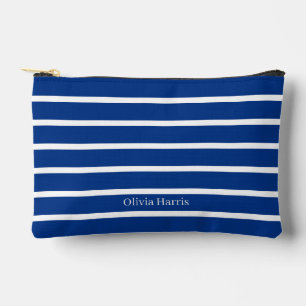 Sac de maquillage Nautique bleu et blanc classique