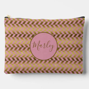 Sac de maquillage personnalisé Pink and Gold Herri