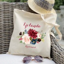 Sac de mariage personnalisé Bourgogne Demoiselle d