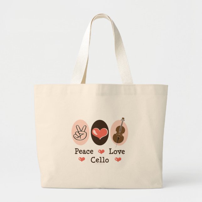 Sac de musique de violoncelle d'amour de paix (Devant)