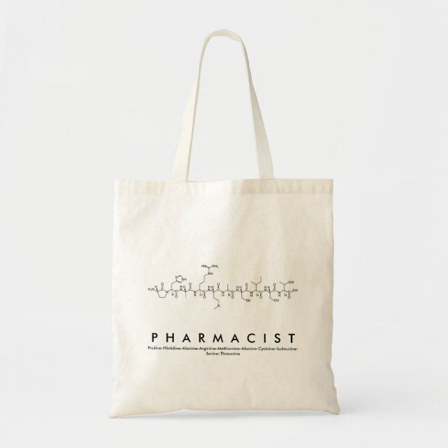 Sac de nom de peptide de pharmacien (Devant)