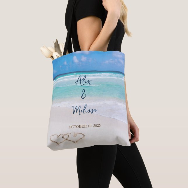 Sac de plage pour mariage sur la plage (De près)