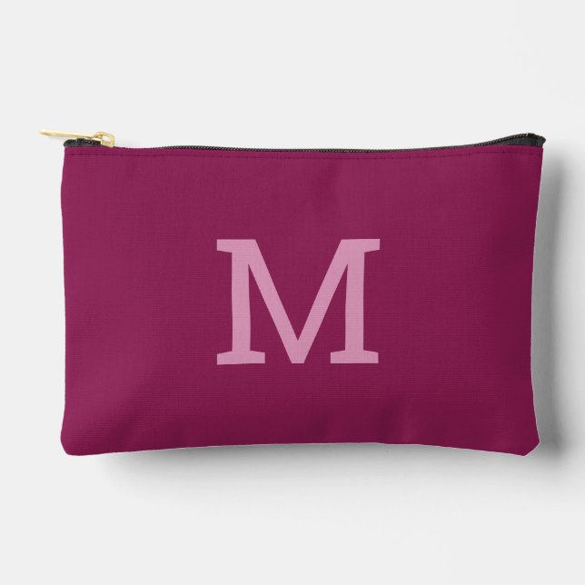 Sac de poche Cosmétique initial de framboise rose  (Recto)
