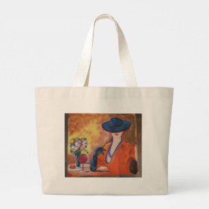Sac de shopping avec le portrait d'une femme éléga