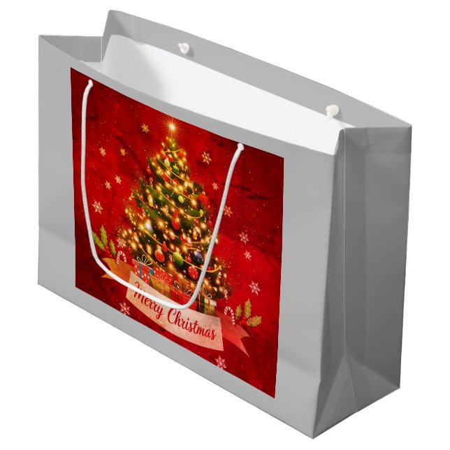 Sac de shopping de Noël pour cadeaux (Devant Angle)