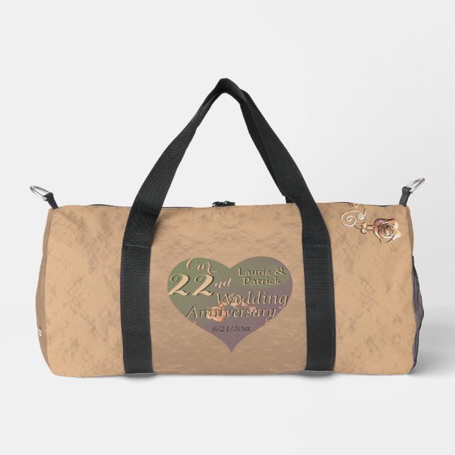 Sac De Sport 22e Mariage Anniversaire Rose cardiaque (Recto)