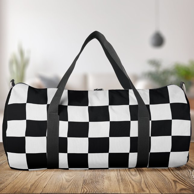 Sac De Sport à damiers noir et blanc (Créateur téléchargé)