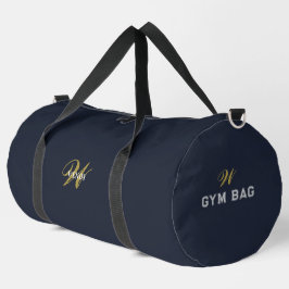 Sac de sport à monogramme initial personnalisé or