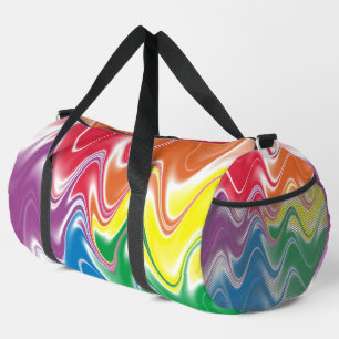 Sac De Sport Abstrait Multicolore Ondulé Grand