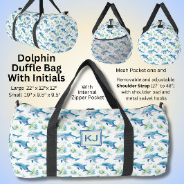 Sac De Sport Ajouter Initiales, Baignade Dauphins Bleus