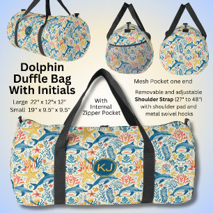Sac De Sport Ajouter Initiales, Baignade Dauphins Bleus & Estar