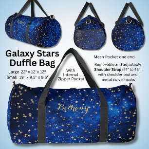 Sac De Sport Ajouter le nom Black Blue avec Gold Stars Galaxy