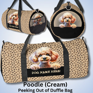 Sac De Sport Ajouter Nom du chien Votre nom, Poodle - Crème -