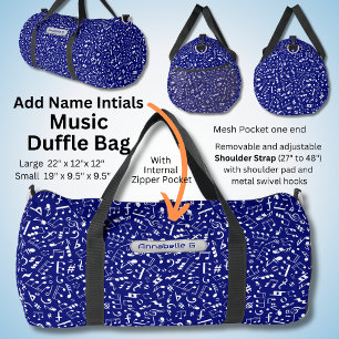 Sac De Sport Ajouter Nom, Initiales, Notes musicales sur Bleu