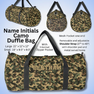 Sac De Sport Ajouter un nom Initiales Camouflage Vert olive Bro