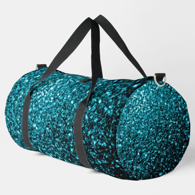 Sac De Sport Aqua bleu imitation parties scintillant scintille (Coin gauche)