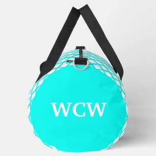 Sac De Sport Arlequin diamant rayures bleu-vert blanc Personnal