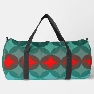 Sac De Sport art déco inspiré turquoise & rouge abstrait