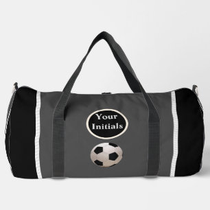 Sac De Sport Balle de football gris noir personnalisée