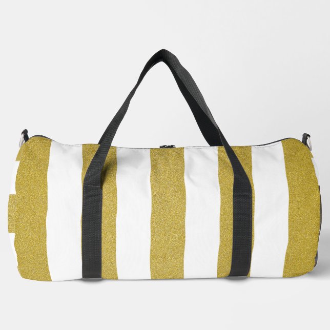 Sac De Sport Bandes d'or, Blancs, Motif rayé (Recto)