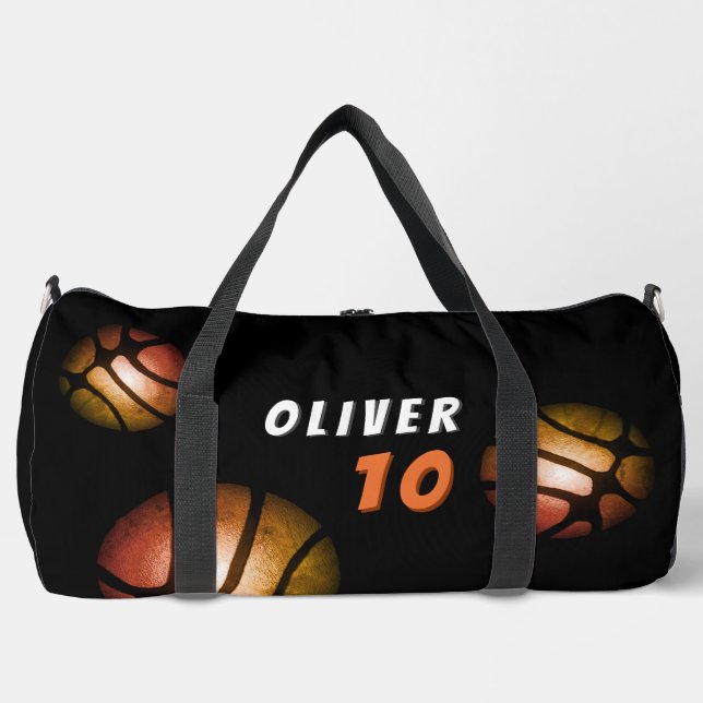 Sac De Sport Basketball Ball Metallic Player Nom Numéro (Recto)