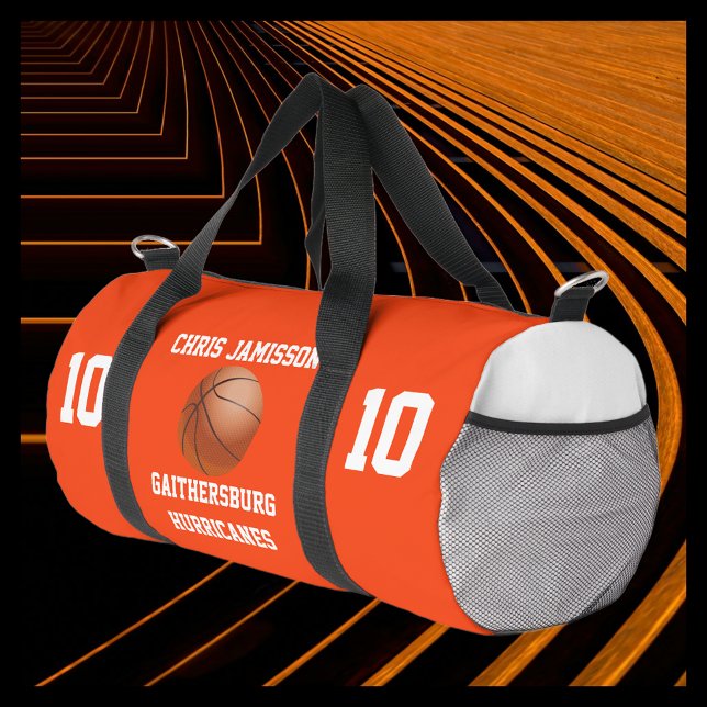 Sac De Sport Basketball Team Coach Player Orange Personalize (Créateur téléchargé)
