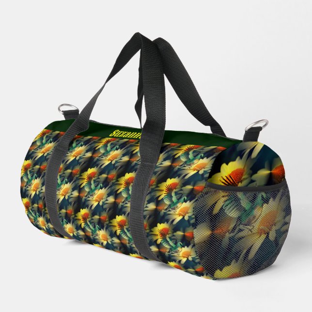 Sac De Sport Bird On Yellow Daisies Imaginaire Art Personnalisé (Coin droit)