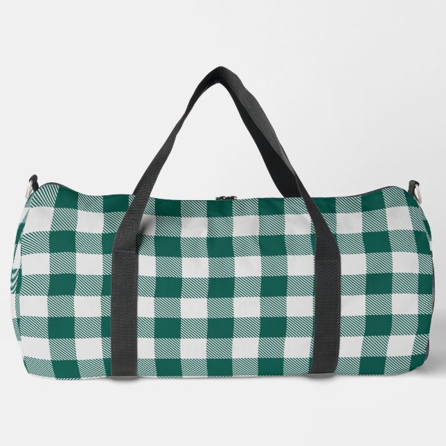 Sac De Sport bison gris vert à damiers (Recto)