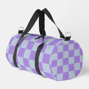 Sac De Sport Bleu doux et À damiers lavande