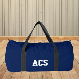 Sac De Sport Bleu marine et blanc couleurs et lettres de l'écol