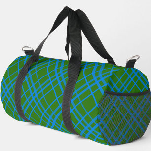 Sac De Sport Bleu Sur Vert Tartan Plaid Design Motif