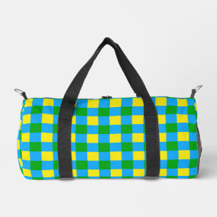 Sac De Sport Bleu Vert Jaune Chèque Plaid Design Motif