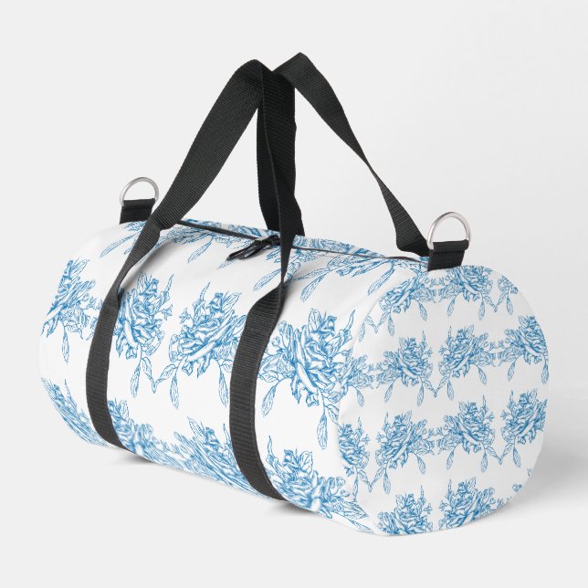 Sac De Sport Blue French Toile Pattern (Coin gauche)