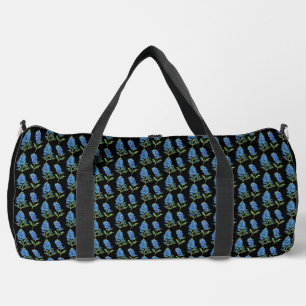 Sac De Sport Bluebonnets Texas Fleurs noires Aquarelle