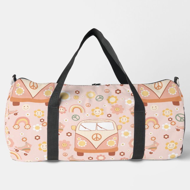 Sac De Sport boho années 1960 hippie peace van (Recto)