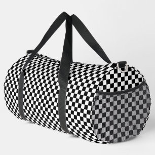 Sac De Sport Bordure à carreaux noir et blanc