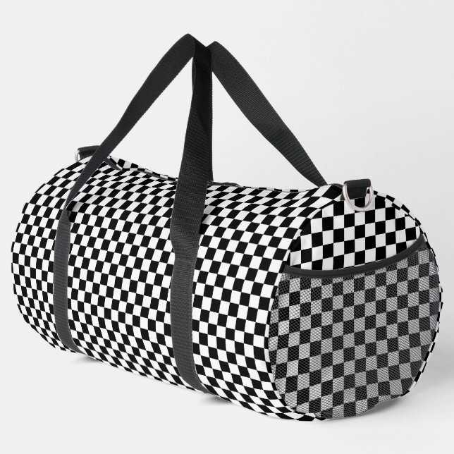 Sac De Sport Bordure À damiers noire et blanche (Coin droit)