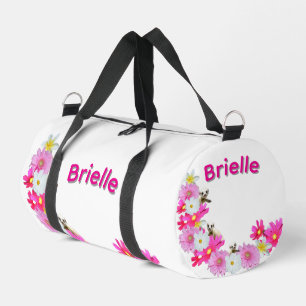 Sac De Sport Brielle Nom Avec Des Bébés Suricates Et Des Fleurs