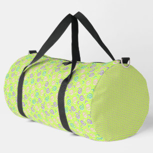 SAC DE SPORT BRILLANT BLEU PURPLE & LIME VERT MOTIFS