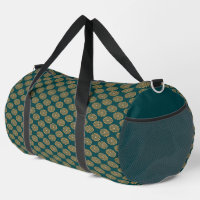 Brown floral print on green