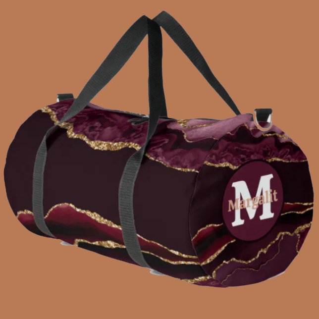 Sac De Sport Burgundy Gold Parties scintillant Agate Grand Duff (Créateur téléchargé)