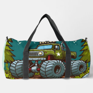 Sac De Sport Camion monstre vert dans la forêt